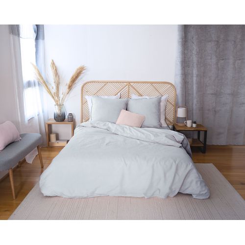 Parure De Lit - Coton Et Lin - 220 X 240 Cm - Gris