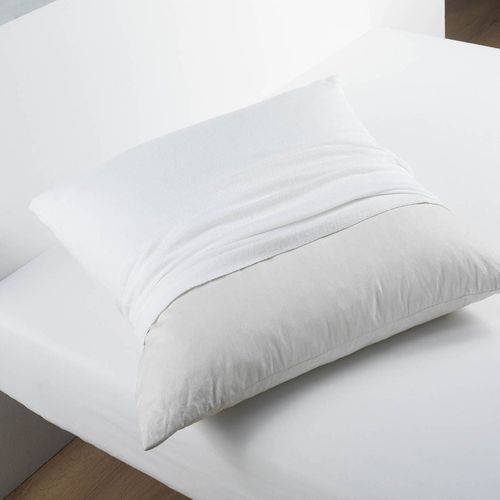 Protège Oreiller - Molleton 100% Coton - 65 X 65 Cm - Blanc