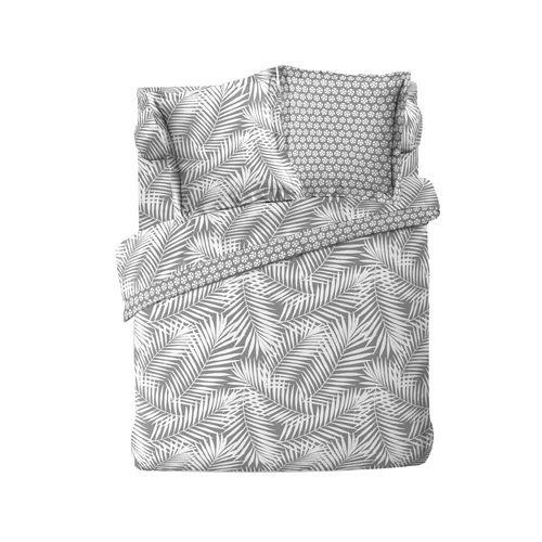 Housse De Couette Bona - 100% Coton - 220 X 240 Cm - Gris