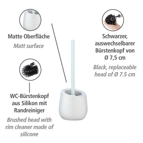 Brosse Wc Design Badi En Céramique - Blanc