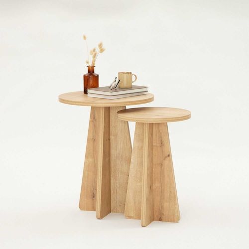 Lot De 2 Tables D'appoint Valence En Bois - Marron