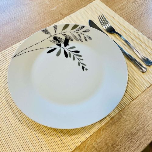 Lot De 6 Sets De Table En Bambou Blanchi Rectangulaire - 45 X 30 Cm