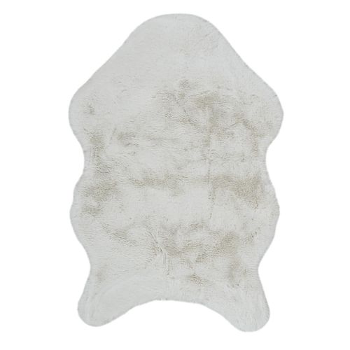 Tapis Imitation Fourrure Poils Fins - 60 X 90 Cm - Ecru