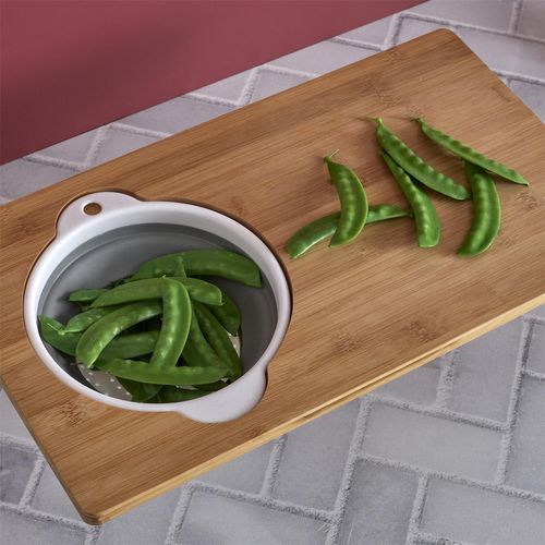 Planche à Découper Avec Passoire Intégrée - Marron