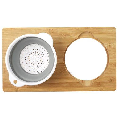 Planche à Découper Avec Passoire Intégrée - Marron