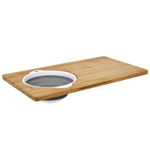 Planche à Découper Avec Passoire Intégrée - Marron