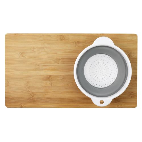 Planche à Découper Avec Passoire Intégrée - Marron