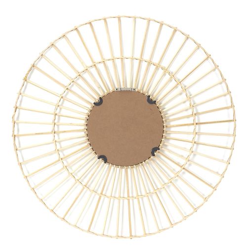 Miroir Rond En Rotin - Diam 75 Cm