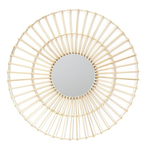 Miroir Rond En Rotin - Diam 75 Cm