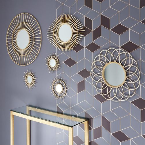 Miroir Rosace En Rotin - Diam 56 Cm