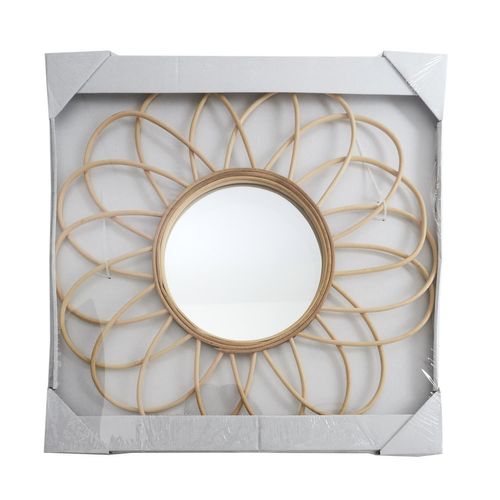 Miroir Rosace En Rotin - Diam 56 Cm