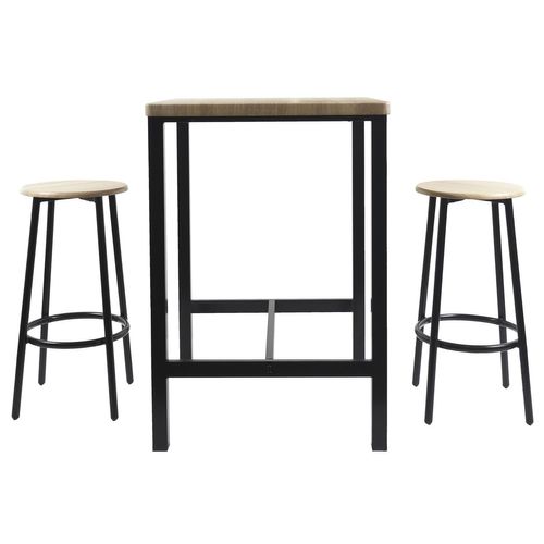 Ensemble Mange Debout Et 2 Tabourets Kalo - Marron Et Noir
