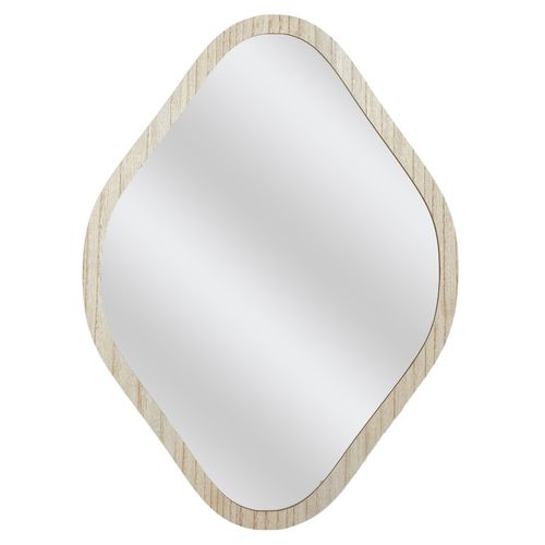 Miroir Losange Contour Bois 44x60 Cm - Marron