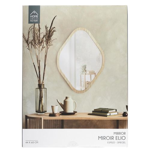 Miroir Losange Contour Bois 44x60 Cm - Marron