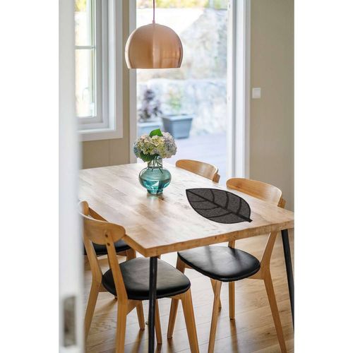 Lot 6x Set De Table Feuille - 50 X 33 Cm - Noir