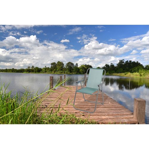 Chaise De Camping Pliable - Bleu Gris