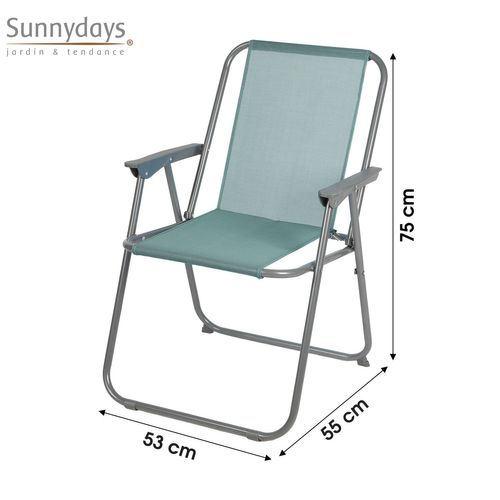 Chaise De Camping Pliable - Bleu Gris