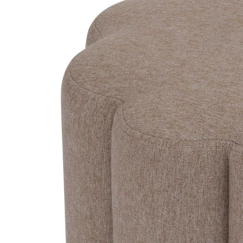 Pouf Design Floral En Tissu - Beige