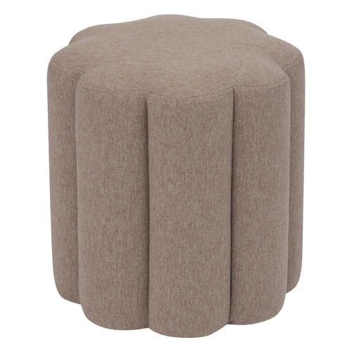 Pouf Design Floral En Tissu - Beige