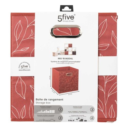 Lot De 6 Boites De Rangement En Tissu Minimalist - 31x31x31cm - Rouge