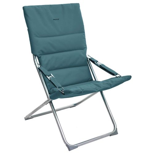 Fauteuil Relax De Jardin Pliable Milos - 3 Positions - Bleu Canard