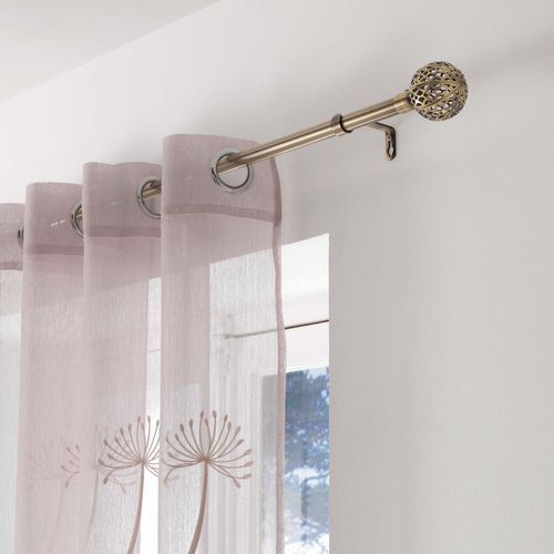 Kit De Tringle à Rideaux Extensible Sphère - L120 /l210 Cm - Laiton