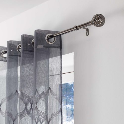 Kit De Tringle à Rideaux Extensible Sphère - L120 /l210 Cm - Nickel