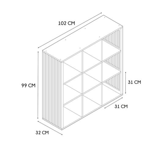 Etagère De Rangement 9 Cases Saulk En Bois - Marron