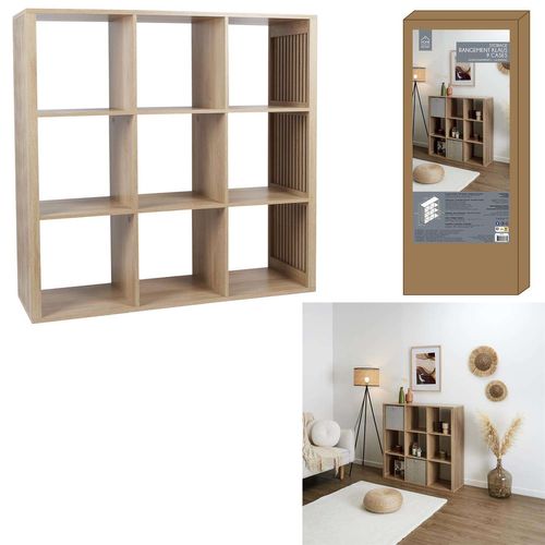 Etagère De Rangement 9 Cases Saulk En Bois - Marron