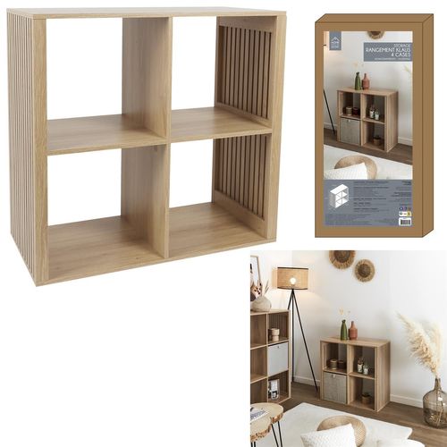 Etagère De Rangement 4 Cases Saulk - Marron