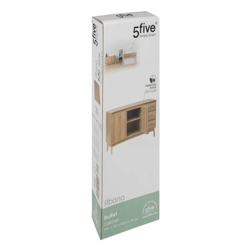 Buffet 2 Portes Et 3 Tiroirs Liam En Bois - Marron