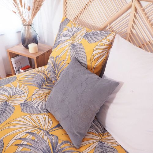 Parure De Lit Adelanto - Microfibre 72 G/m² - 220 X 240 Cm - Jaune