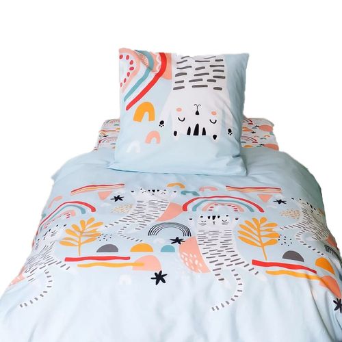 Parure De Lit Enfant Chat - Coton 57 Fils/cm² - 140 X 200 Cm