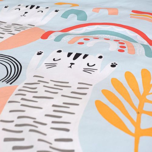 Parure De Lit Enfant Chat - Coton 57 Fils/cm² - 140 X 200 Cm