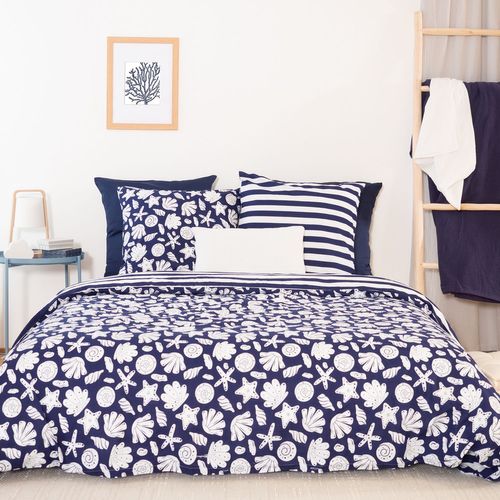 Parure De Lit Croisic - Coton Adouci - 220 X 240 Cm - Bleu Marine