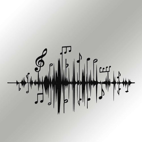 Décoration Murale Notes En Métal - 70 X 40 Cm - Noir