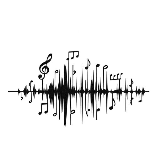 Décoration Murale Notes En Métal - 70 X 40 Cm - Noir