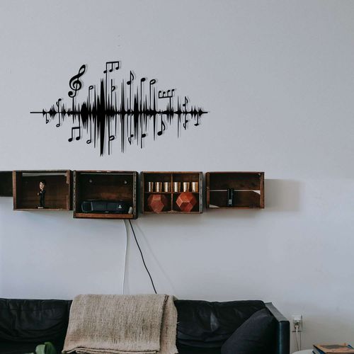 Décoration Murale Notes En Métal - 70 X 40 Cm - Noir