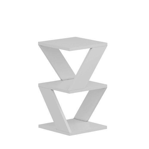 Bout De Canapé Zig Zag En Bois - Blanc