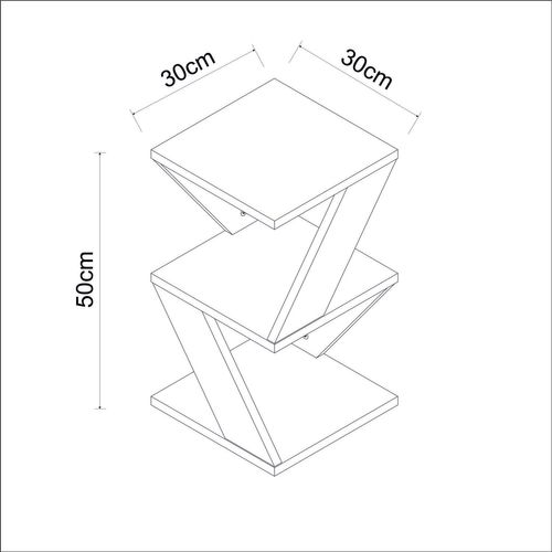 Bout De Canapé Zig Zag En Bois - Blanc
