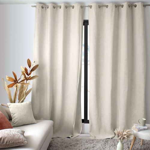Rideau Thermique En Velours - 140 X 260 Cm - Ecru