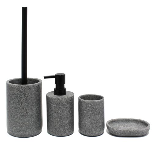 Brosse Wc Jasper Effet Granit - Gris Et Noir