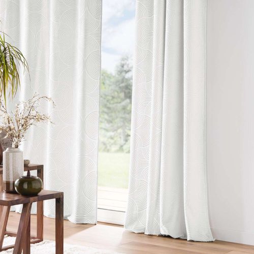 Rideau Arcadia - Velours à Motifs - 135 X 260 Cm - Blanc