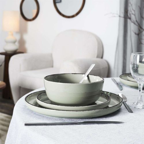 Service Assiette 12 Personnes Service De Table Quid Duna 12 Pièces Céramique - 4 Assiettes Plates/creuses/dessert | Micro-ondes Lave-vaisselle Table 4 Personnes