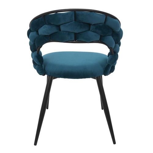 Lot De 2 Chaises Assise Tressée Lund - Bleu