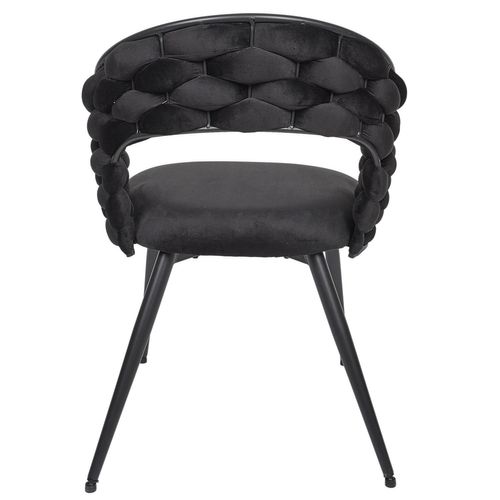 Lot De 2 Chaises Assise Tressée Lund - Noir