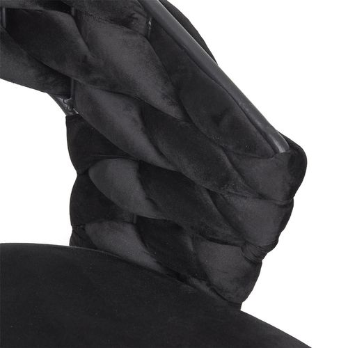 Lot De 2 Chaises Assise Tressée Lund - Noir