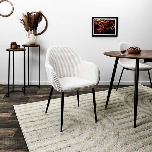 Lot De 2 Fauteuils En Tissu Côtelé Drammen - Beige