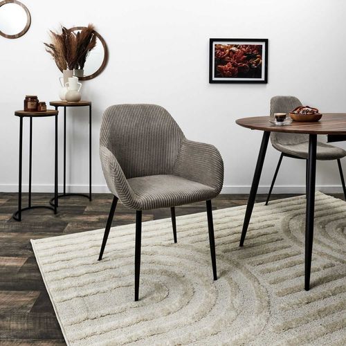 Lot De 2 Fauteuils En Tissu Côtelé Drammen - Gris