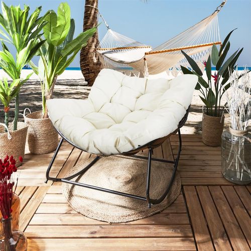 Fauteuil à Bascule Rembourré Asgar - Beige